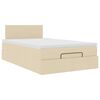 vidaXL Cadre de lit ottoman avec matelas cr&egrave;me 120x200cm tissu
