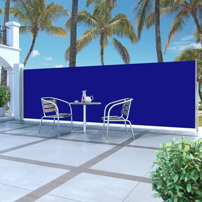 vidaXL Auvent latéral rétractable de patio 160x500 cm Bleu
