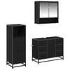 vidaXL Ensemble de mobilier de salle de bain 3 pc Ch&ecirc;ne noir