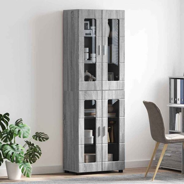 vidaXL Haut Armoire Gris Sonoma 60 x 35 x 182 cm Bois d'ing&eacute;nierie