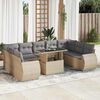 vidaXL Salon de jardin avec coussins 10 pcs beige r&eacute;sine tress&eacute;e