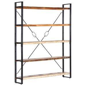 vidaXL Biblioth&egrave;que 5 niveaux 140x30x180cm Bois solide de r&eacute;cup&eacute;ration