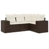 vidaXL Salon de jardin 4 pcs avec coussins marron r&eacute;sine tress&eacute;e