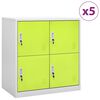 vidaXL Armoires &agrave; casiers 5 pcs Gris clair et vert 90x45x92,5 cm Acier