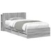 vidaXL Cadre de lit avec rangement Sonoma gris 75 x 190 cm
