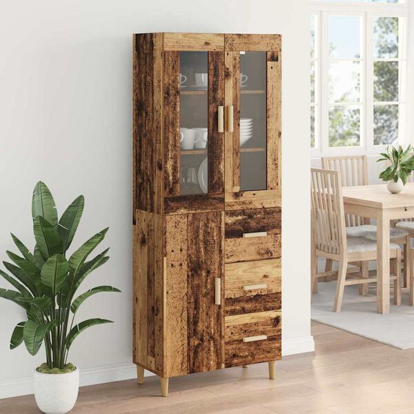 vidaXL Haut Armoire Bois Ancien 69,5 x 34 x 180 cm Bois d'ing&eacute;nierie