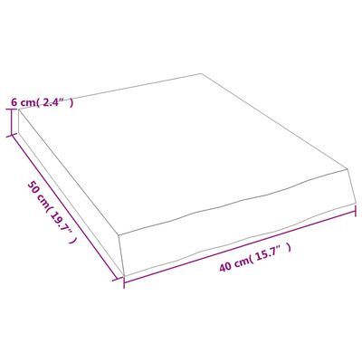vidaXL Comptoir de salle de bain marron 40x50x(2-6) cm bois traité