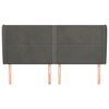 vidaXL T&ecirc;te de lit avec oreilles Gris fonc&eacute; 163x23x118/128 cm Velours