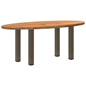 vidaXL Table &agrave; manger marron clair bois de ch&ecirc;ne massif ovale