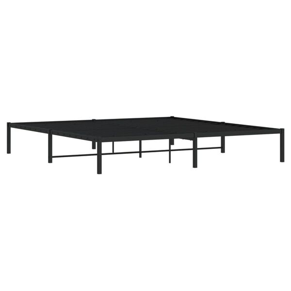 vidaXL Cadre de lit m&eacute;tal sans matelas noir 193x203 cm