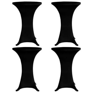 vidaXL Housses &eacute;lastiques de table &Oslash; 80 cm Noir 4 pcs