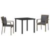 vidaXL Ensemble de salle &agrave; manger pour jardin 3 pc Gris polyrotin