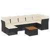 vidaXL Salon de jardin 8 pcs avec coussins noir r&eacute;sine tress&eacute;e
