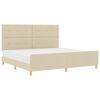 vidaXL Cadre de lit avec t&ecirc;te de lit Cr&egrave;me 200 x 200 cm tissu