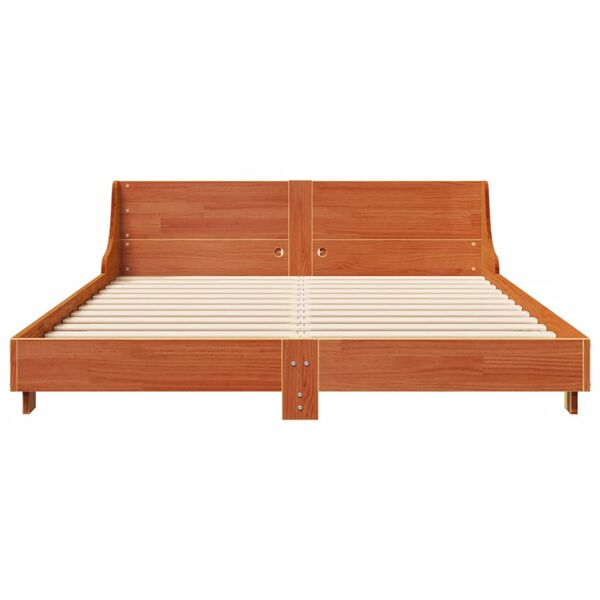 vidaXL Cadre de lit sans matelas cire marron 140x190cm bois pin massif