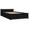 vidaXL Cadre de lit sans matelas avec tiroirs Noir 90x200 cm
