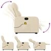 vidaXL Fauteuil inclinable de massage Cr&egrave;me Tissu
