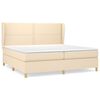 vidaXL Sommier &agrave; lattes de lit avec matelas Cr&egrave;me 200x200 cm Tissu