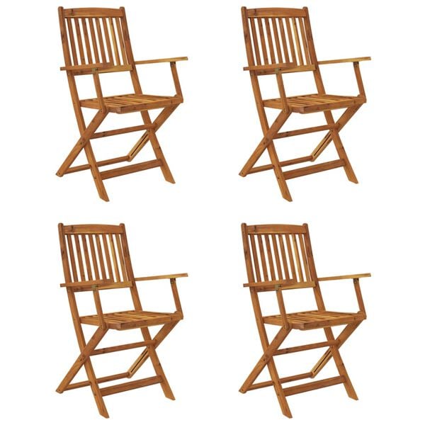 vidaXL Ensemble &agrave; manger de jardin pliable 5 pcs Bois d'acacia solide