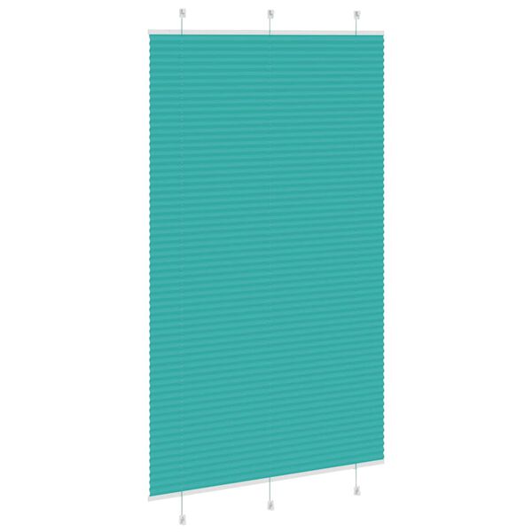 vidaXL Store pliss&eacute; vert p&eacute;trole 115x200cm largeur du tissu 114,4cm
