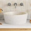 vidaXL Lavabo Cr&egrave;me &Oslash;40x15 cm Marbre