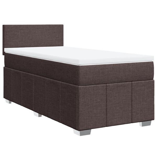 vidaXL Sommier &agrave; lattes de lit avec matelas Marron fonc&eacute; 90x190 cm
