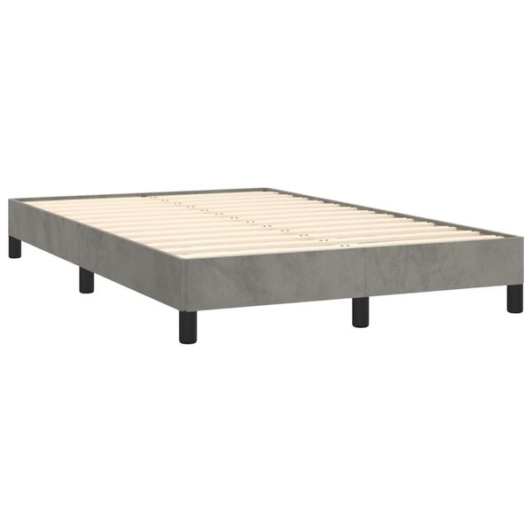 vidaXL Sommier &agrave; lattes de lit et matelas gris clair 120x190cm velours