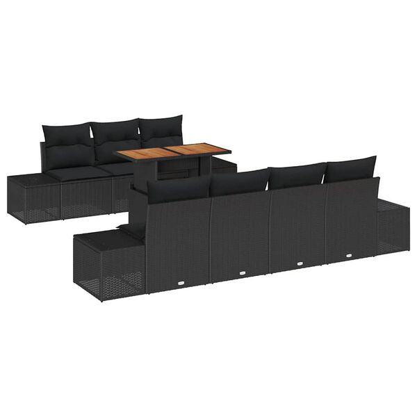 vidaXL Ensemble de salle &agrave; manger pour jardin 8 pcs Noir et Marron