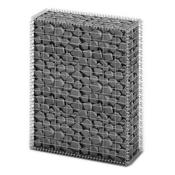 vidaXL Panier de gabion avec couvercle Fil galvanis&eacute; 100 x 80 x 30 cm