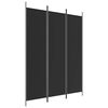 vidaXL Cloison de s&eacute;paration 3 panneaux Noir 150x200 cm Tissu