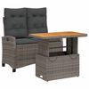 vidaXL Ensemble &agrave; manger de jardin et coussins 2 pcs gris rotin