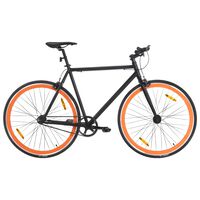 vidaXL Vélo à pignon fixe noir et orange 700c 59 cm