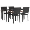 vidaXL Ensemble à manger de jardin 5 pcs Noir Résine tressée