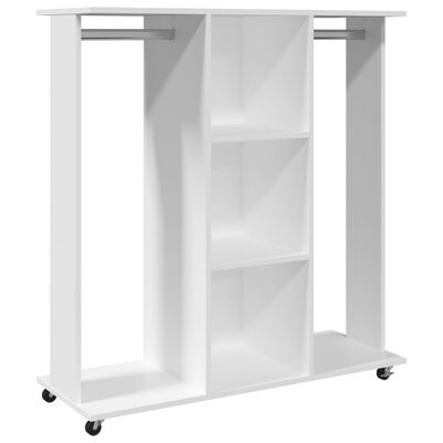 vidaXL Garde-robe avec roues blanc 102x38x110 cm bois d'ingénierie