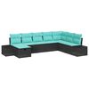 vidaXL Ensemble de canap&eacute; de jardin 8 pc Noir polyrotin