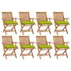 vidaXL Chaises pliables de jardin avec coussins lot de 8 Teck solide