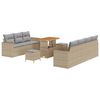 vidaXL Ensemble de canap&eacute; de jardin 10 pcs Beige polyrotin