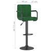 vidaXL Tabouret de bar Vert foncé Velours