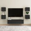 vidaXL Meuble TV mural Noir brillant 30,5x30x30 cm