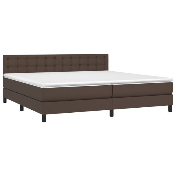 vidaXL Sommier &agrave; lattes de lit avec matelas et LED Marron 200x200cm