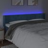 vidaXL T&ecirc;te de lit &agrave; LED Bleu fonc&eacute; 203x16x78/88 cm Velours