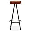 vidaXL Ensemble de bar 7 pcs Bois d'acacia Cuir v&eacute;ritable et toile