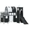 vidaXL Lit mezzanine pour enfants Noir 74,5 x 190 cm M&eacute;tал