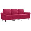vidaXL Canap&eacute; &agrave; 3 places Rouge bordeaux 180 cm Velours