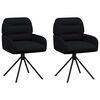 vidaXL Chaises de salle &agrave; manger pivotantes 2 pc Simili cuir Noir