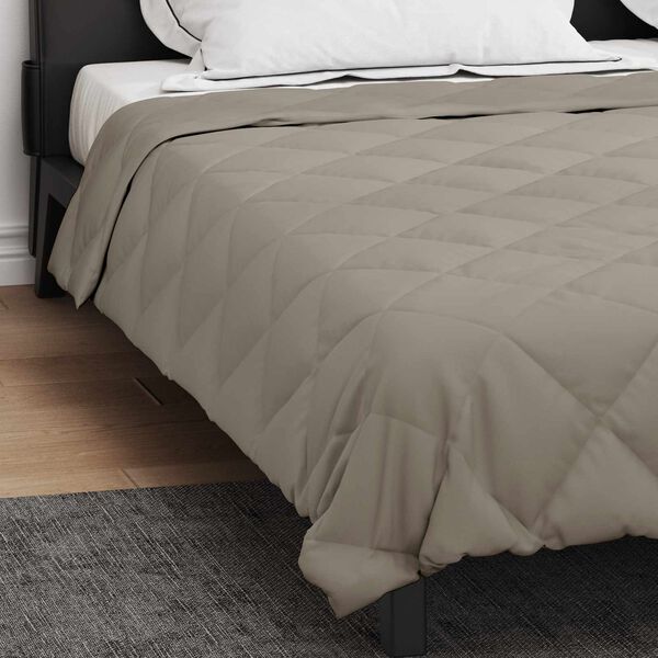 vidaXL Duvet d'&eacute;t&eacute; simple Gris clair 200 x 200 cm Microfibre