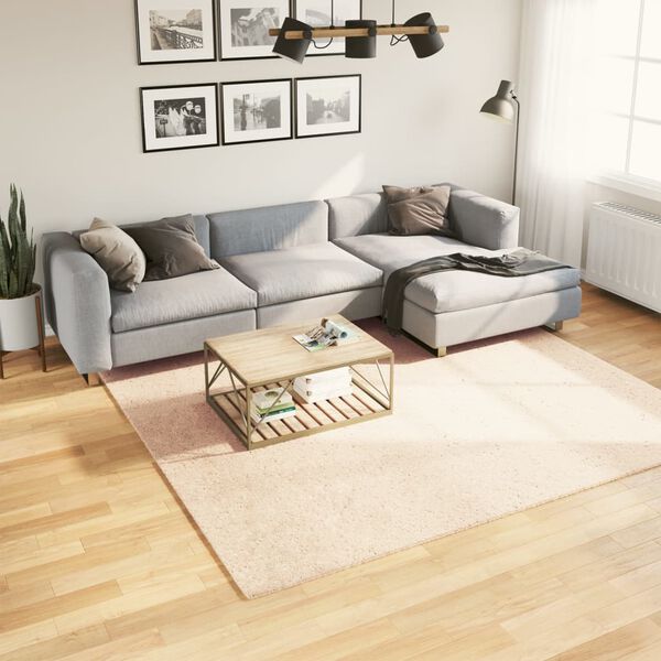 vidaXL Tapis HUARTE &agrave; poils courts doux et lavable beige 240x240 cm