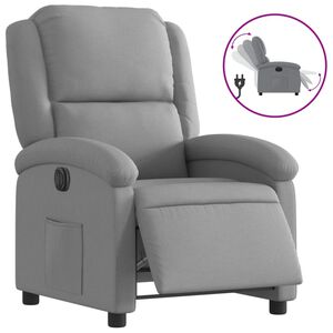 vidaXL Fauteuil inclinable &eacute;lectrique Gris clair Tissu