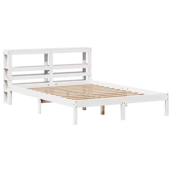vidaXL Cadre de lit sans matelas blanc 140x200 cm bois de pin massif