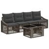 vidaXL Ensemble de canap&eacute; de jardin 5 pc Gris et Gris fonc&eacute; polyrotin
